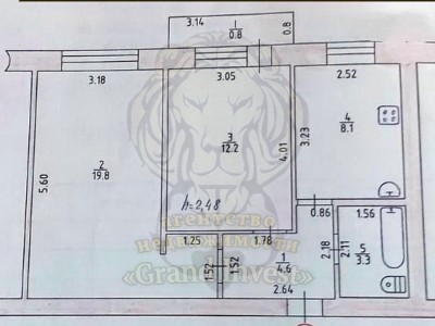 Двухкомнатная квартира в центре.
