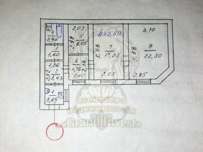 Трёхкомнатная квартира, 62 кв. м. , район Краеведческого музея.